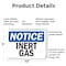 Signmission Inert Gas OSHA Notice Sign, Plastic, 10in W x 7in L, 2PK OS-2PACK-NS-P-710-L-13696 - alternate 6